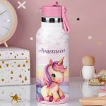 Παιδικό Παγούρι Θερμός με Όνομα & Καλαμάκι, Cute Unicorn