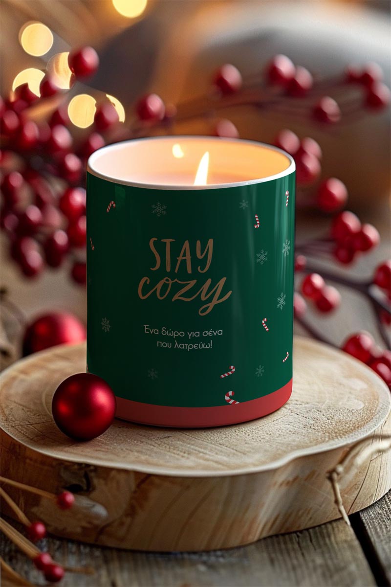 Αρωματικό Κερί, Χειροποίητο με Άρωμα Vanilla Cream, Stay Cozy